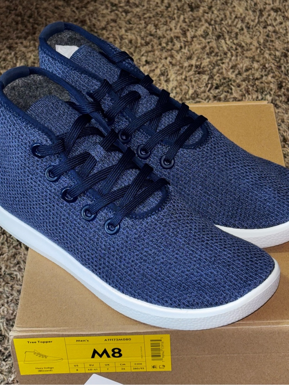 ALLBIRDS Tree Topper Mens Shoes | Size 8 M | Hazy Indigo Blue | NEW